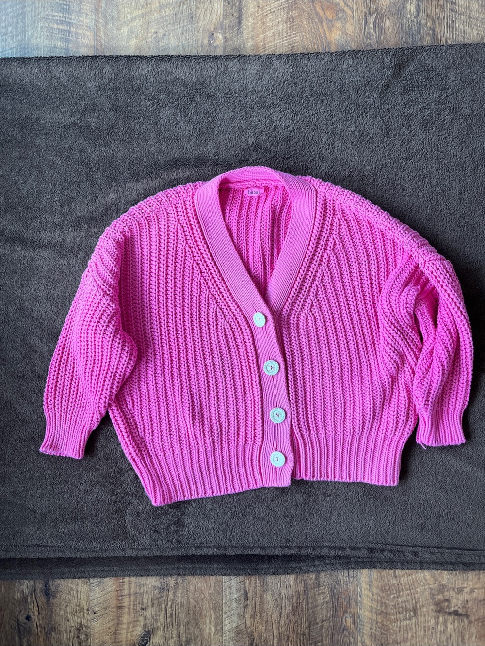 babaa no.18 Cardigan Pink Hibiscus